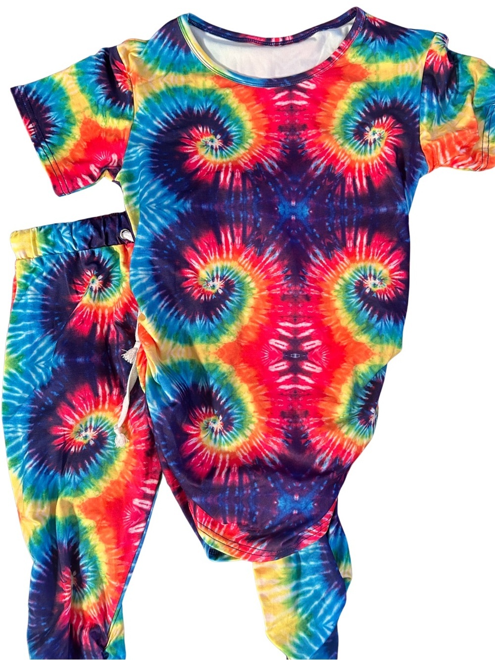 NEW Tie-Dye Ruched Stack Leggings Set Colourful NWOT